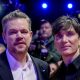 Actor Cilian Murphy right and producer Matt Damon stand on the red carpet outside the Berlinale Pala.jpeg