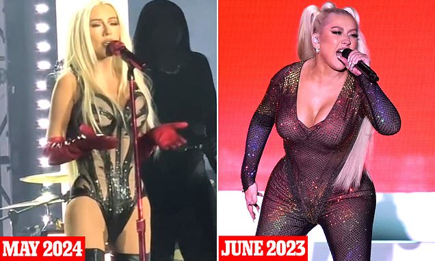 Christina Aguilera sparks Ozempic rumblings after displaying 40 pound  weight loss during concert in Mexico | Daily Mail Online
