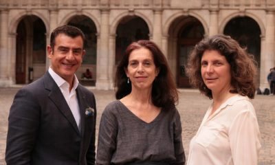Ο Γιώργος Αρχιμανδρίτης η Julie Gavras και η Violaine Jeammet στο πανεπιστήμιο της Σορβόννης. 1 1024.jpeg