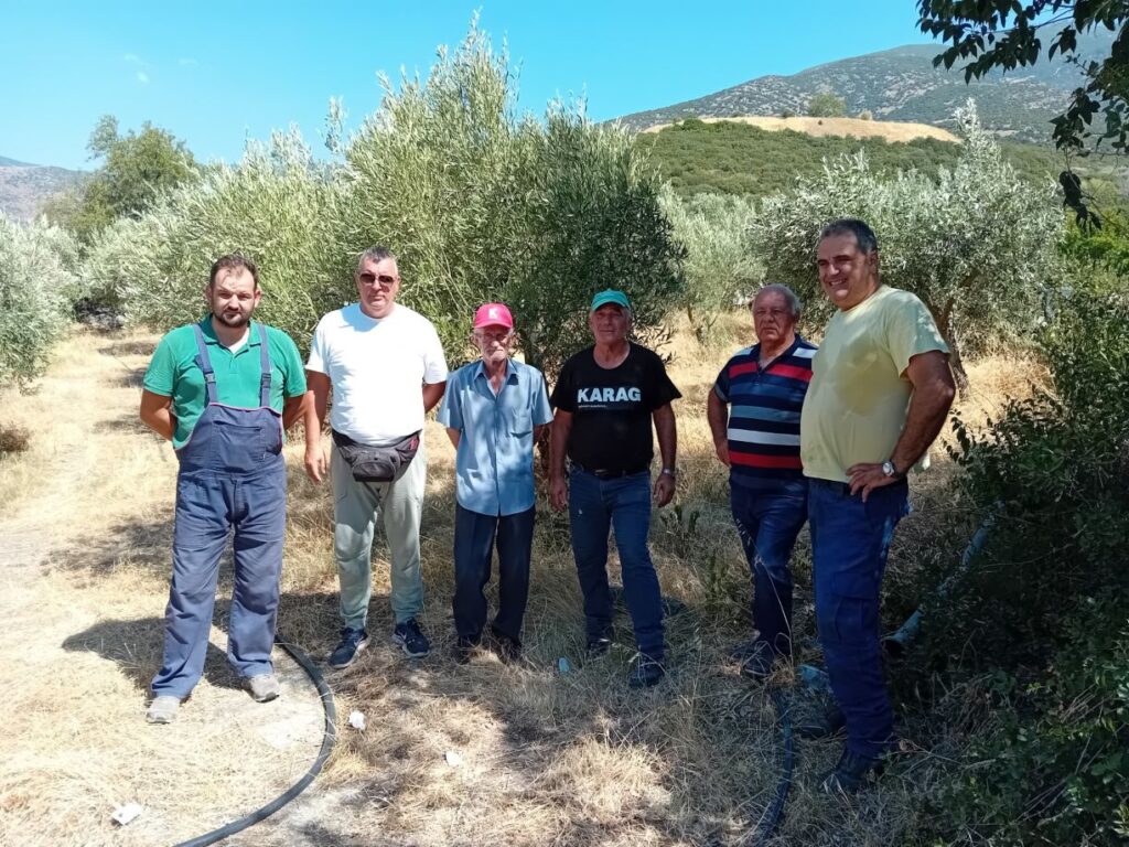 Το νερό από γεώτρηση σώζει τα ελαιόδεντρα στους Γόννους Λάρισας